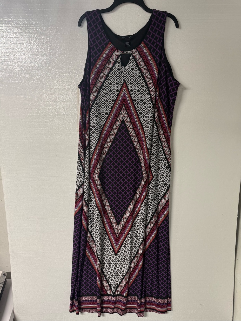 Ashley Stewart Women Maxi Dress Plus 22/24 Multicolor Geometric Print Sleeveless